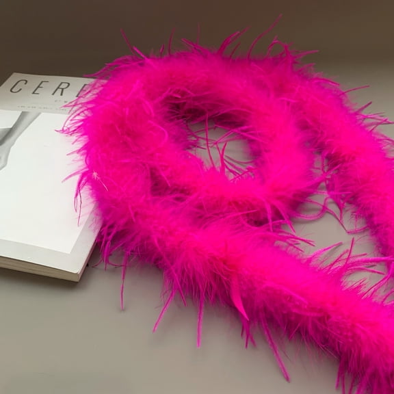 XmhyTop-A Feather Strips Feather Trim 2 Yards, Soft Artificial Feather Boa for Costume DIY, Decorative Feather Trim for Shawl Party Decor,F18