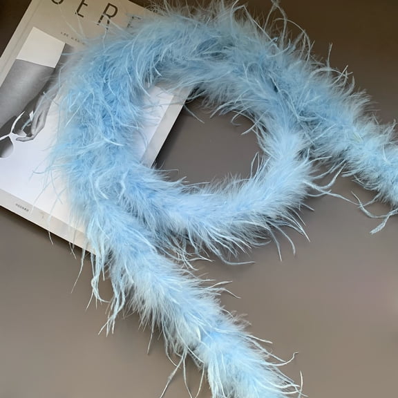 XmhyTop-A Feather Strips Feather Trim 2 Yards, Soft Artificial Feather Boa for Costume DIY, Decorative Feather Trim for Shawl Party Decor,F37