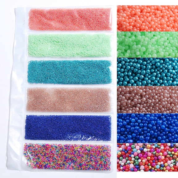 XmhyTop-A Glass Bubble Beads, Micro Beads No Hole Beads Tiny Glass Beads for Nail Art DIY Crafts,B002