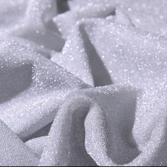 XmhyTop-A Glitter Fabric 1 Piece 100*150cm Shimmery Costume Fabric Soft Gauze Material, Ideal for Dresses Stage Outfits Easy to Cut & Sew, Vibrant Shine for Special Occasions,White