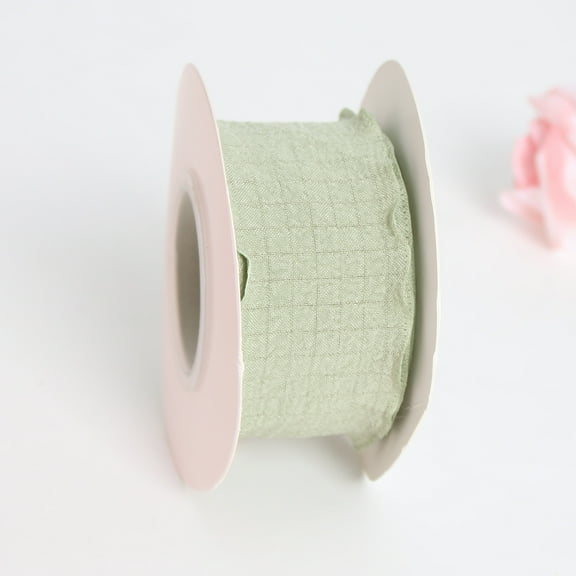 XmhyTop-A Green Ruffle Ribbon 9 yards Polyester Trimming Ribbon, Wrinkled Wave Edge for Christmas & Wedding Decor,Width: 4cm