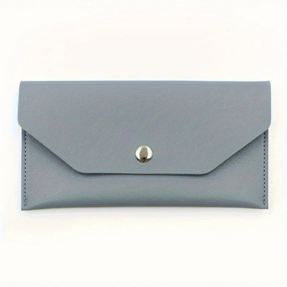 XmhyTop-A Grey Leather Cash Envelope, 17.5*9.2cm Budget Envelope Wallet, 1 Piece Reusable Money Stuffing Wallet for Bills