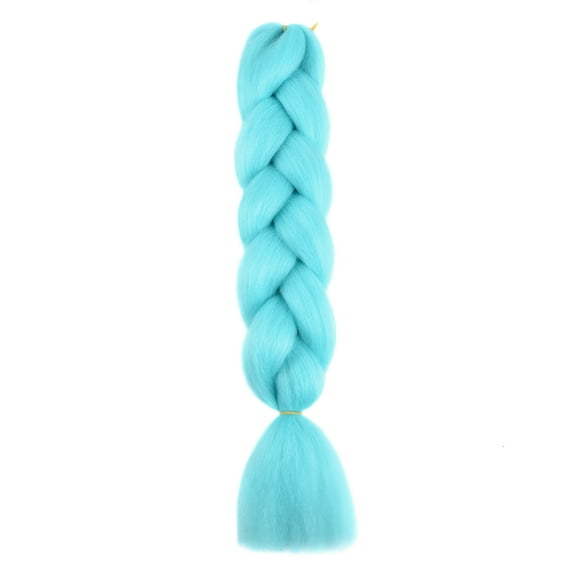 XmhyTop-A Hair Extensions 60cm Ombre Braiding Hair, 3-Piece Solid Color Synthetic Braiding Hair for Daily & Party Hairstyling,Blue Green