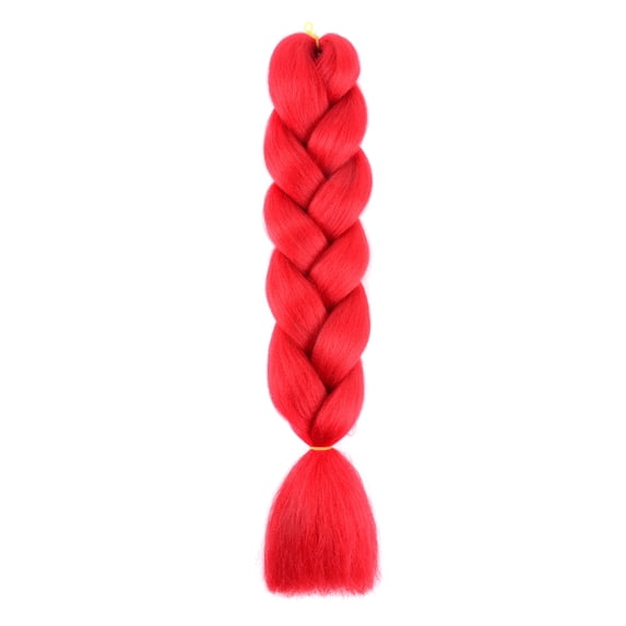 XmhyTop-A Hair Extensions 60cm Ombre Braiding Hair, 3-Piece Solid Color Synthetic Braiding Hair for Daily & Party Hairstyling,Red