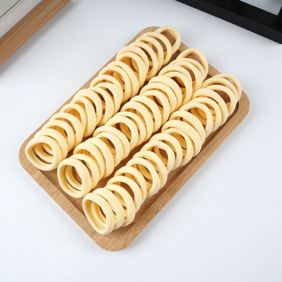 XmhyTop-A Hair Ties Headband Seamless Headband, Elastic Hair Rope Ponytail Holders No Damage Hair Ties, Soft Polyester Hair Accessories, Approx 100 Pieces,Khaki