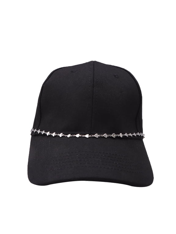 -A Hat Chains Accessories 2 Pcs 11-inch Vintage Chains for Baseball Caps, Stylish Hat Decoration,C02