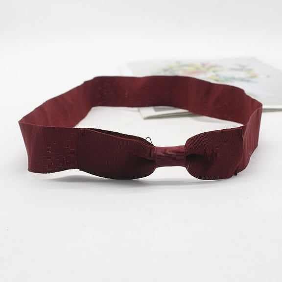 XmhyTop-A Hatband Headwear M Size (56-59cm) 2 Pcs Elastic Bow Tie Headwear, Bow Tie Hat Band Stretchable Accessory,Dark Red