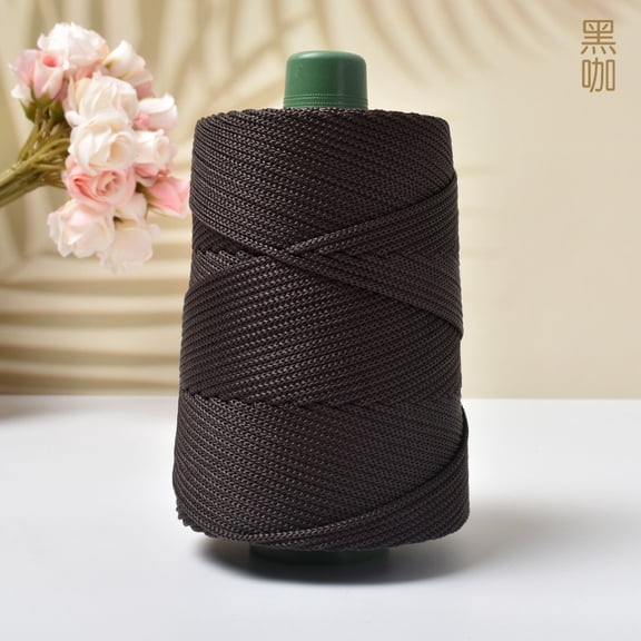 XmhyTop-A Ice Hemp Thread Yarn 250g Ice Silk Crochet Thread for Summer Sun Hat Making, Lightweight Breathable Yarn for Hand Knitting, Soft Summer Craft Yarn,Black Brown