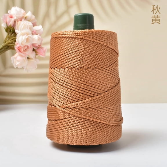 XmhyTop-A Ice Hemp Thread Yarn 250g Ice Silk Crochet Thread for Summer Sun Hat Making, Lightweight Breathable Yarn for Hand Knitting, Soft Summer Craft Yarn,Brown Orange