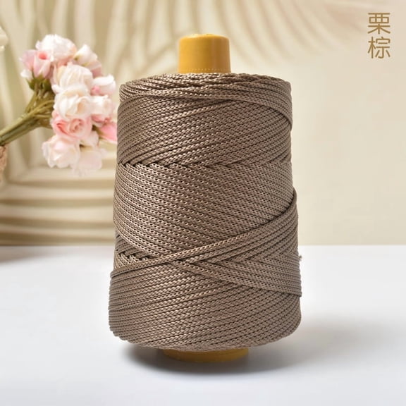 XmhyTop-A Ice Hemp Thread Yarn 250g Ice Silk Crochet Thread for Summer Sun Hat Making, Lightweight Breathable Yarn for Hand Knitting, Soft Summer Craft Yarn,Light Brown