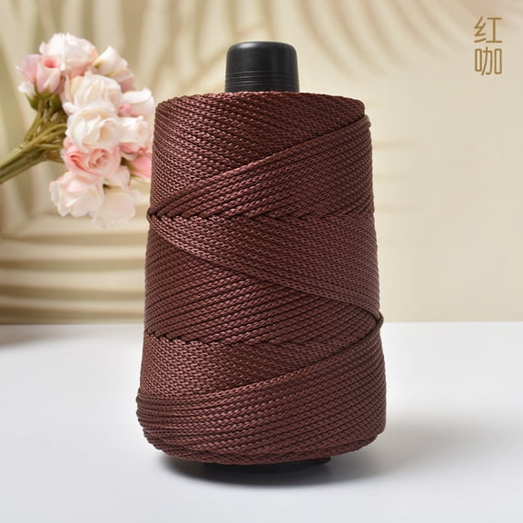 XmhyTop-A Ice Hemp Thread Yarn 250g Ice Silk Crochet Thread for Summer Sun Hat Making, Lightweight Breathable Yarn for Hand Knitting, Soft Summer Craft Yarn,Red Brown