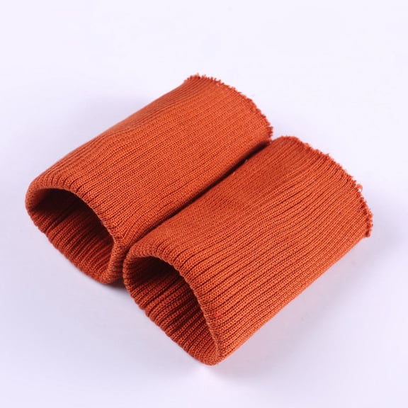 XmhyTop-A Knit Cuffs for Jacket Elastic Cuffs Sewing Cuffs, Ribbed Knit Cuff Trim for Sleeve Hem DIY Craft, Soft Polyester Fabric Cuffs,7.5x9cm,1 Pair,Orange