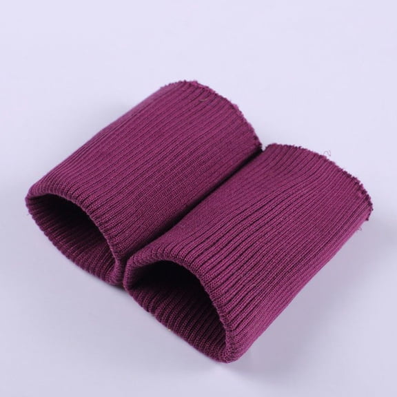 XmhyTop-A Knit Cuffs for Jacket Elastic Cuffs Sewing Cuffs, Ribbed Knit Cuff Trim for Sleeve Hem DIY Craft, Soft Polyester Fabric Cuffs,7.5x9cm,1 Pair,Purple