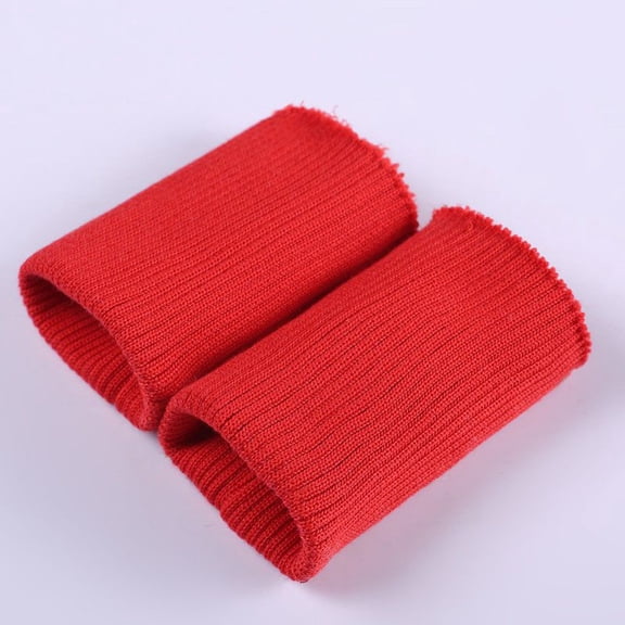 XmhyTop-A Knit Cuffs for Jacket Elastic Cuffs Sewing Cuffs, Ribbed Knit Cuff Trim for Sleeve Hem DIY Craft, Soft Polyester Fabric Cuffs,7.5x9cm,1 Pair,Red