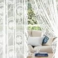 thumbnail image 1 of XmhyTop-A Lace Curtain 2 Pieces 140x100cm Lace Window Curtains Decorative for Home & Kitchen,White, 1 of 5