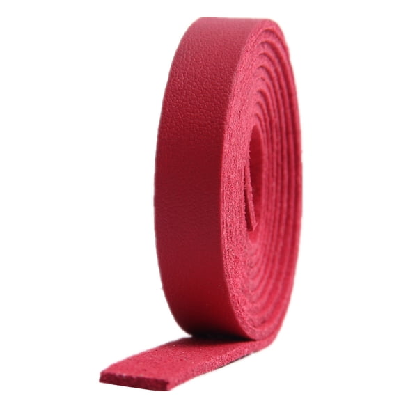 XmhyTop-A Leather Strips 2 Pcs 0.8*100cm Faux Leather Strap, Single Sided Leather Leather Cord for Garment Strap DIY Crafts,Light Red