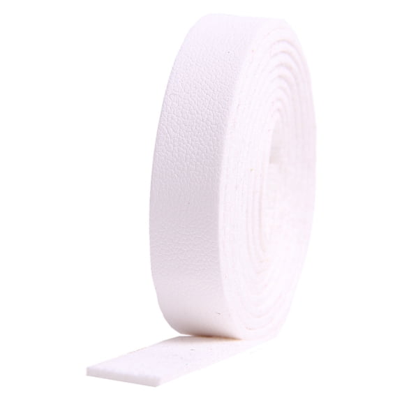 XmhyTop-A Leather Strips 2 Pcs 1.2*100cm Faux Leather Strap, Single Sided Leather Leather Cord for Garment Strap DIY Crafts,White