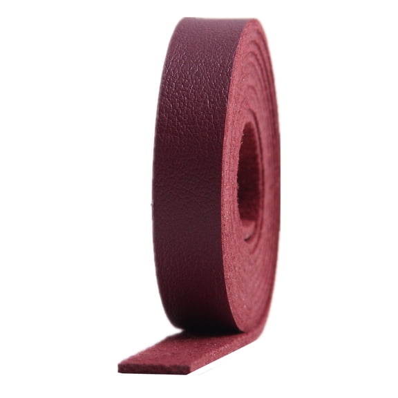 XmhyTop-A Leather Strips 2 Pcs 2*100cm Faux Leather Strap, Single Sided Leather Leather Cord for Garment Strap DIY Crafts,Dark Red