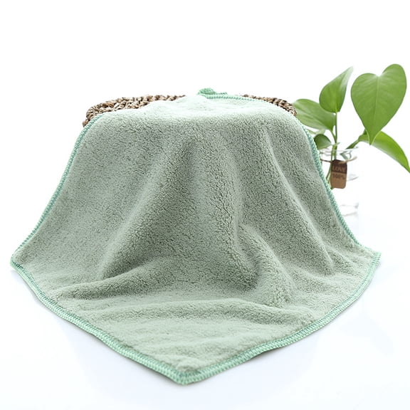 XmhyTop-A Light Green Soft Washcloths 30*30CM Reusable Face Towels, Coral Fleece Washcloths, Ultra Soft Absorbent Small Towels for Face, Gentle for Daily Use,5 pcs