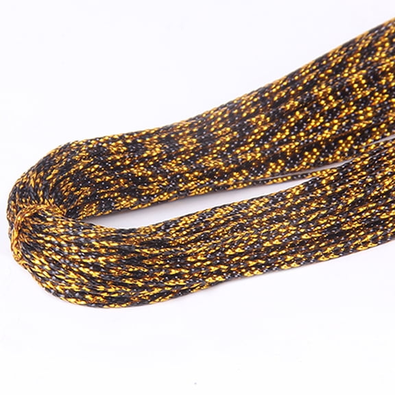 XmhyTop-A Metallic Cord and Rope ,109 Yards Polyester Metallic Thread for Gift Wrap Packaging, Christmas Tree Decoration, Hair Braiding, and Crafting,Gold+Black