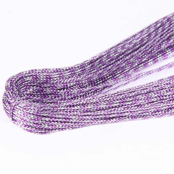 XmhyTop-A Metallic Cord and Rope ,109 Yards Polyester Metallic Thread for Gift Wrap Packaging, Christmas Tree Decoration, Hair Braiding, and Crafting,Silvery+Light Purple