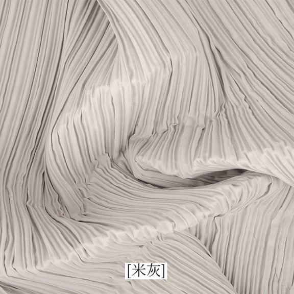 XmhyTop-A Pleated Fabric Textured Decorative Stretch Pleated Design Cloth for Wedding Background DIY Projects Home Decor Photo Backdrop,1 Yard,Beige Grey