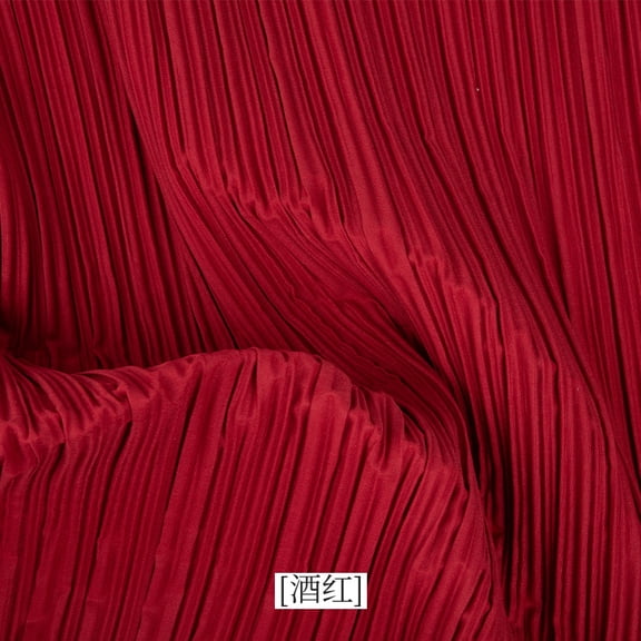 XmhyTop-A Pleated Fabric Textured Decorative Stretch Pleated Design Cloth for Wedding Background DIY Projects Home Decor Photo Backdrop,1 Yard,Dark Red