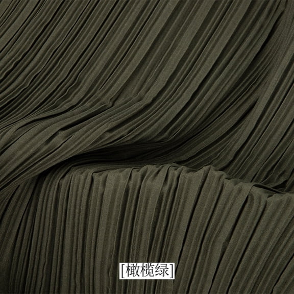 XmhyTop-A Pleated Fabric Textured Decorative Stretch Pleated Design Cloth for Wedding Background DIY Projects Home Decor Photo Backdrop,1 Yard,Dark Yellow Green