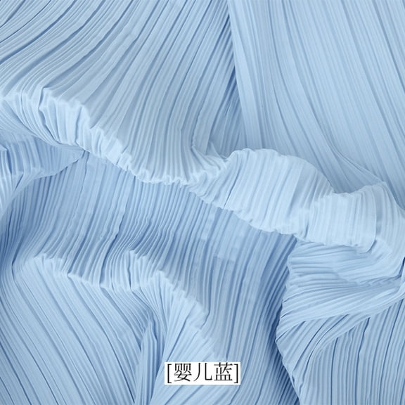 XmhyTop-A Pleated Fabric Textured Decorative Stretch Pleated Design Cloth for Wedding Background DIY Projects Home Decor Photo Backdrop,1 Yard,Light Blue