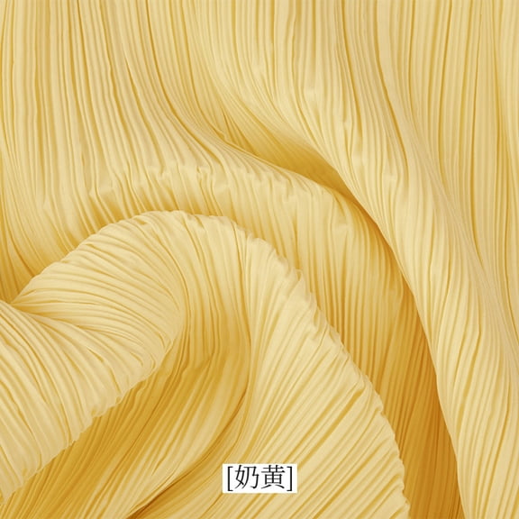 XmhyTop-A Pleated Fabric Textured Decorative Stretch Pleated Design Cloth for Wedding Background DIY Projects Home Decor Photo Backdrop,1 Yard,Light Yellow