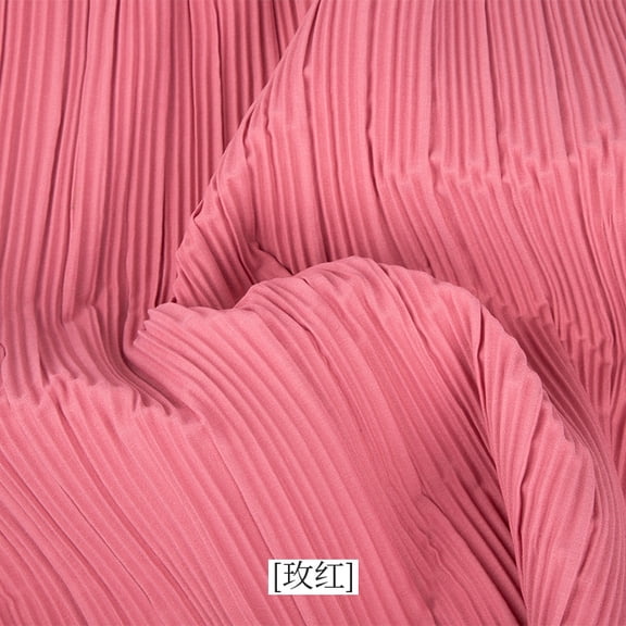 XmhyTop-A Pleated Fabric Textured Decorative Stretch Pleated Design Cloth for Wedding Background DIY Projects Home Decor Photo Backdrop,1 Yard,Pink Red