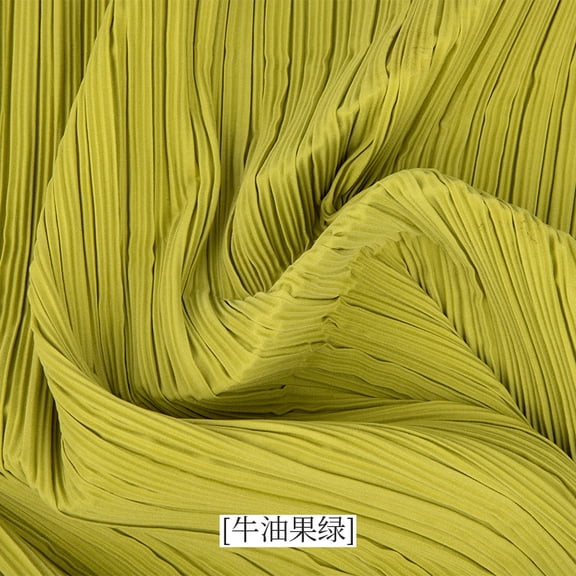 XmhyTop-A Pleated Fabric Textured Decorative Stretch Pleated Design Cloth for Wedding Background DIY Projects Home Decor Photo Backdrop,1 Yard,Yellow Green