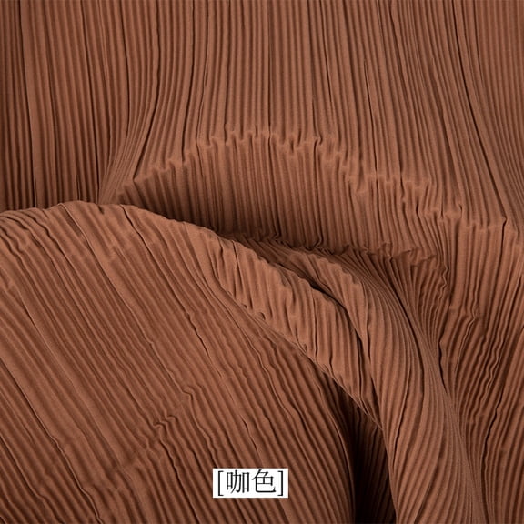XmhyTop-A Pleated Fabric Textured Decorative Stretch Pleated Design Cloth for Wedding Background DIY Projects Home Decor Photo Backdrop,1 Yard,Brown