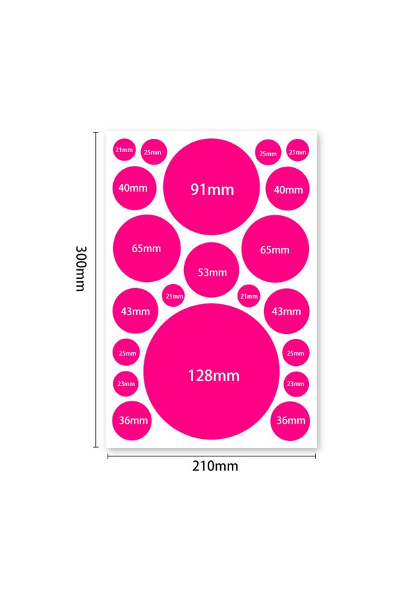 -A Polka Dots Stickers 20 Sheets Removable Adhesive Wall Stickers, Round Circle Wall Decals, Colorful Dot Wall Decor for Bedroom Living Room DIY Craft,Dark Pink