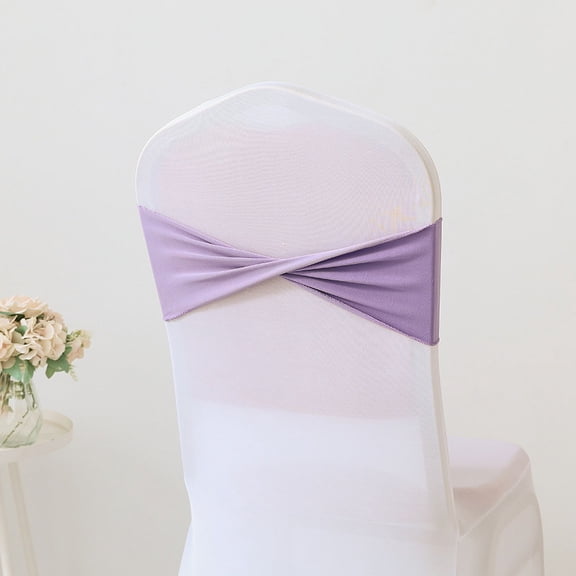 XmhyTop-A Purple Dining Chair Bands 13x35cm Elastic Polyester Chair Bands for Dining Chairs, 4 Pcs,Universal Stretch Design