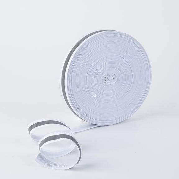 XmhyTop-A Reflective Ribbon Reflective Tape,Reflective Webbing,109 Yard Polyester Ribbon for Arts Crafts,Sewing Safety Decoration,White