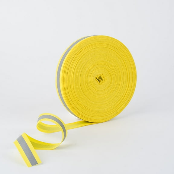 XmhyTop-A Reflective Ribbon Reflective Tape,Reflective Webbing,109 Yard Polyester Ribbon for Arts Crafts,Sewing Safety Decoration,Yellow