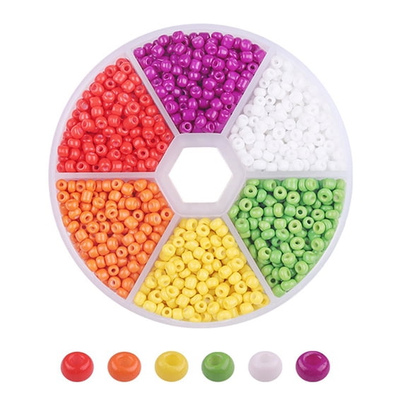 XmhyTop-A Rice Bead Box Set, 1900pcs 3mm Glass Seed Beads - Colorful Mixed Beads for Jewelry Making, DIY Crafts Embroidery Bead Assortment, Handmade Materials Jewelry Making Supplies,R02