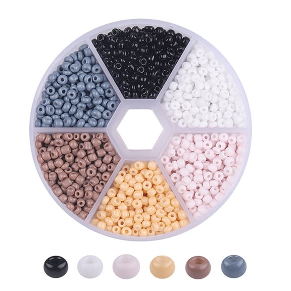 XmhyTop-A Rice Bead Box Set, 1900pcs 3mm Glass Seed Beads - Colorful Mixed Beads for Jewelry Making, DIY Crafts Embroidery Bead Assortment, Handmade Materials Jewelry Making Supplies,R07