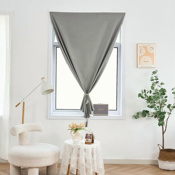 XmhyTop-A Self Adhesive Curtain 200x150cm Portable No-Drill Window Cover, Easy Install Curtain for Small Windows,Grey