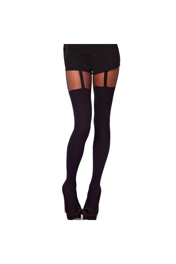 -A Sexy Tight Pantyhose, High Tube Style with Imitation Knot Suspenders, 1 Piece