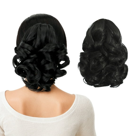 XmhyTop-A Short Ponytail Hair Extensions - Clip in Synthetic Ponytail Extension, Curly Ponytail Hairpiece, Soft Natural Look, 1 Piece,P01