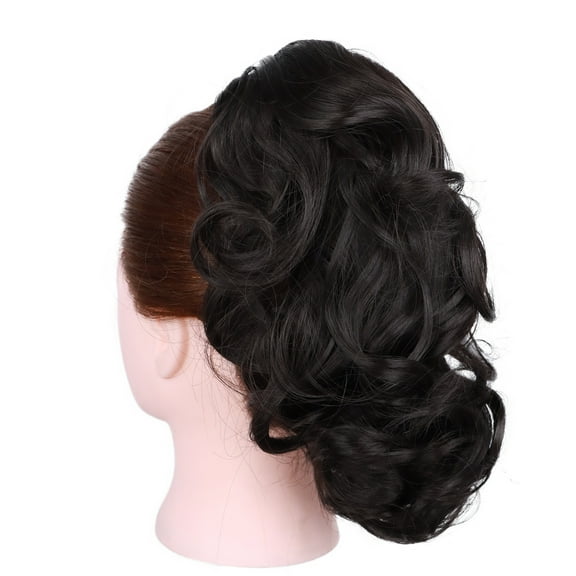 XmhyTop-A Short Wavy Ponytail Extension Claw Clip Synthetic Hairpiece Thick Hair Voluminous Wavy Ponytail, 1 Piece,S02