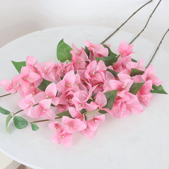 XmhyTop-A Simulated Triangle Plum Artificial Flower 3pcs, Fake Flower Wall Wedding Flower Decor Landscape Decoration,Plastic Flowers,Style A,Pink