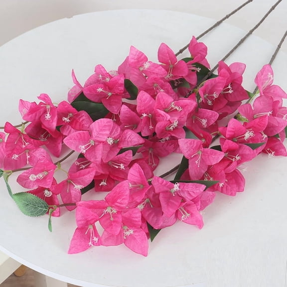XmhyTop-A Simulated Triangle Plum Artificial Flower 3pcs, Fake Flower Wall Wedding Flower Decor Landscape Decoration,Plastic Flowers,Style A,Purple Red