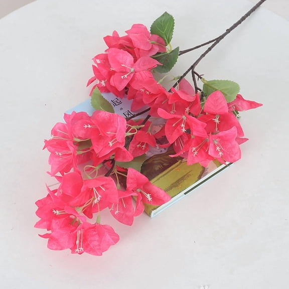 XmhyTop-A Simulated Triangle Plum Artificial Flower 3pcs, Fake Flower Wall Wedding Flower Decor Landscape Decoration,Plastic Flowers,Style B,Pink Red