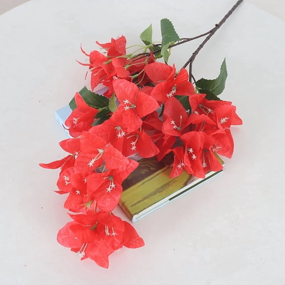 XmhyTop-A Simulated Triangle Plum Artificial Flower 3pcs, Fake Flower Wall Wedding Flower Decor Landscape Decoration,Plastic Flowers,Style B,Red