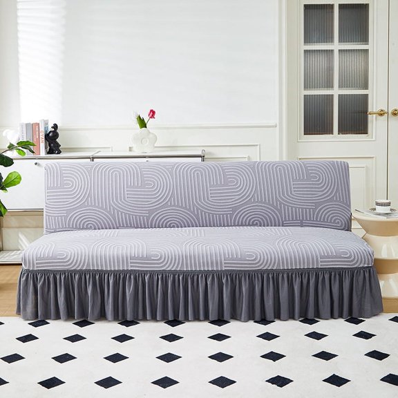 XmhyTop Sofa Cover for sofas Stretch Couch Covers for Living Room Easy Fit Washable Furniture Sofa Protector with Skirt,1 Piece 47.24-59.05inch (Grey)