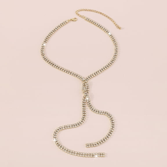 XmhyTop-A Sparkly Layered Rhinestone Chokers Necklace Rhinestone Waterfall Statement Necklace,S13