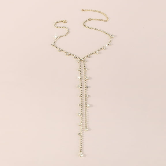 XmhyTop-A Sparkly Layered Rhinestone Chokers Necklace Rhinestone Waterfall Statement Necklace,S15